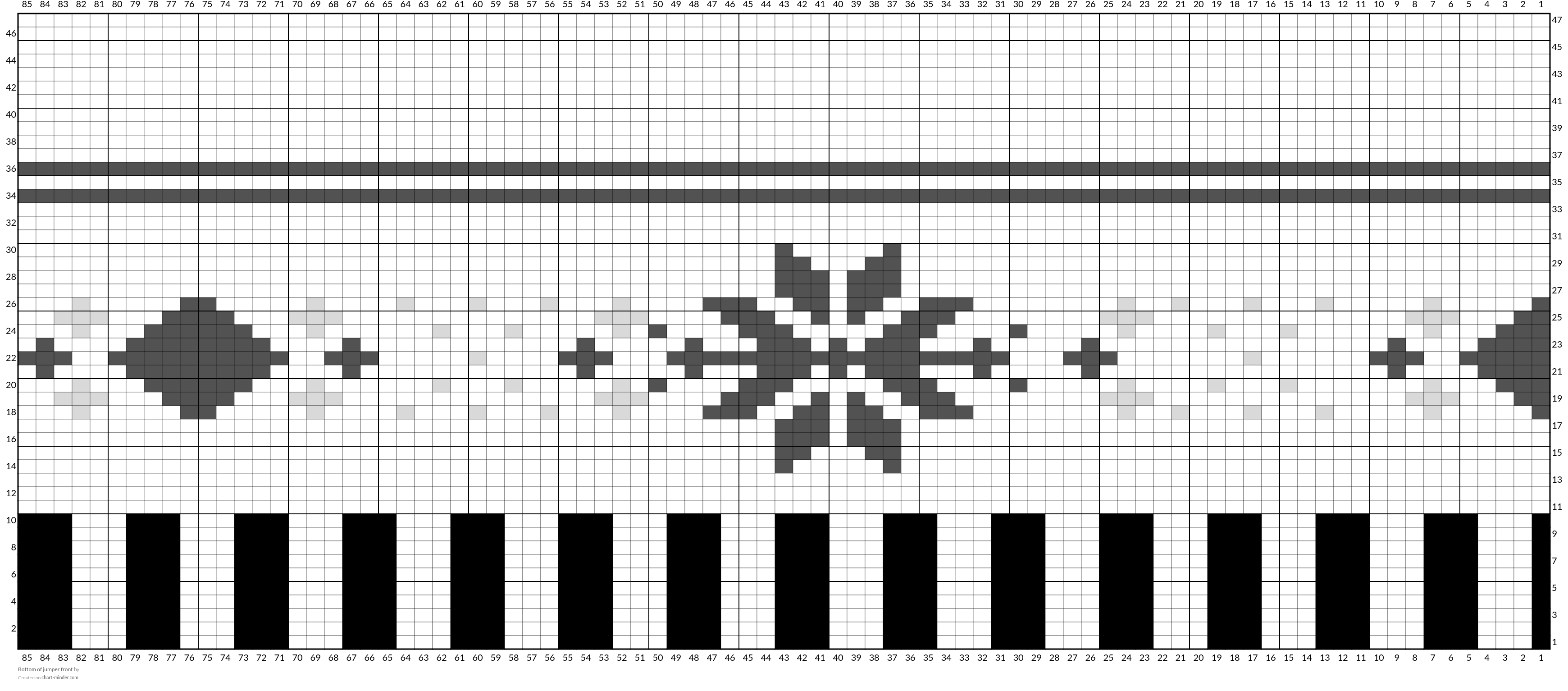 Bottom of jumper front