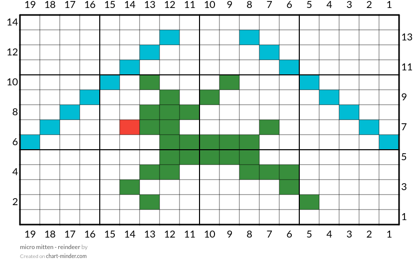 micro mitten - reindeer