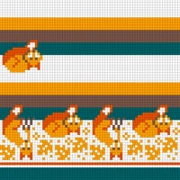 72 stitches Foxes leaves
