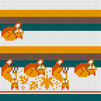 72 stitches Foxes leaves maple