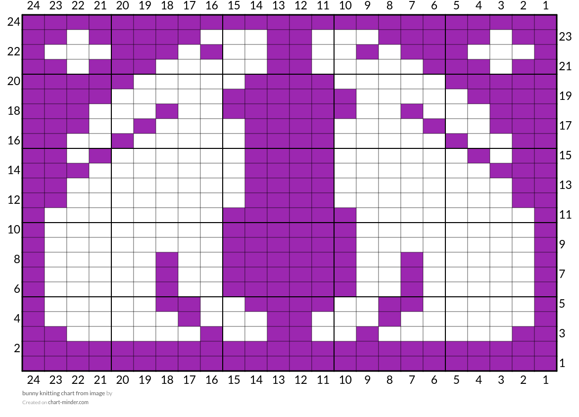 bunny knitting chart from image