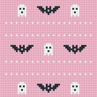 pink pastel halloween bats and ghost