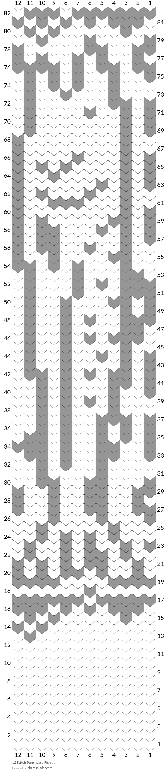 12 Stitch Punchcard Fish