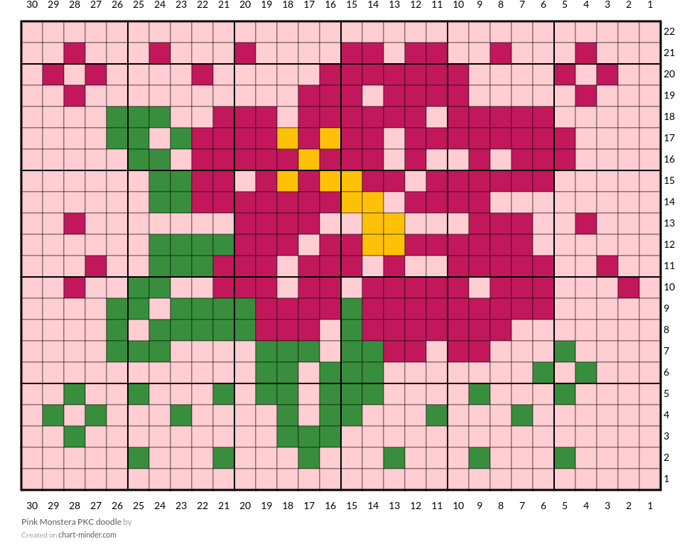 Pink Monstera PKC doodle