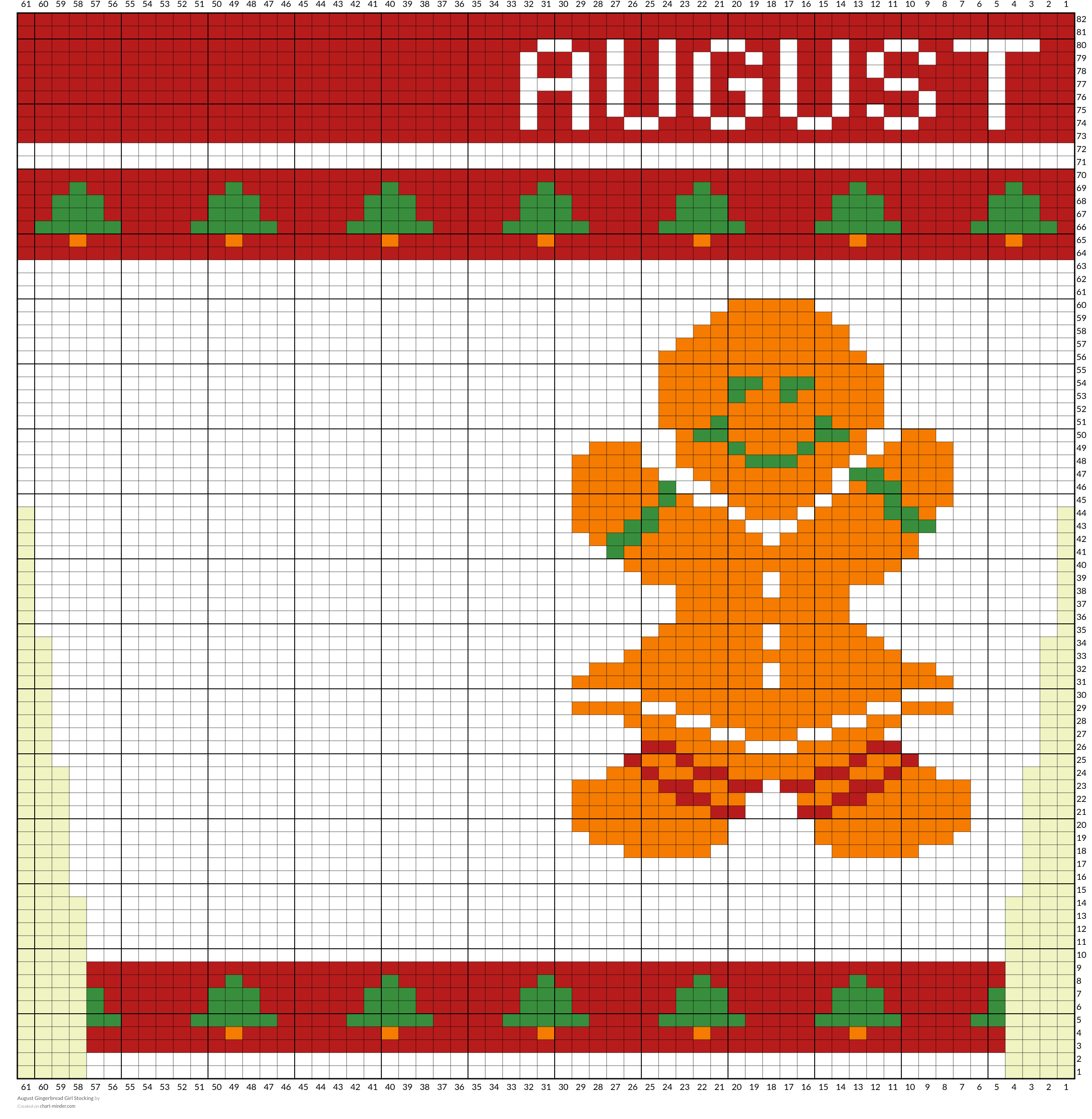 August Gingerbread Girl Stocking