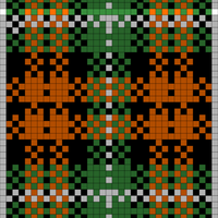 Orange, Green, Black and White