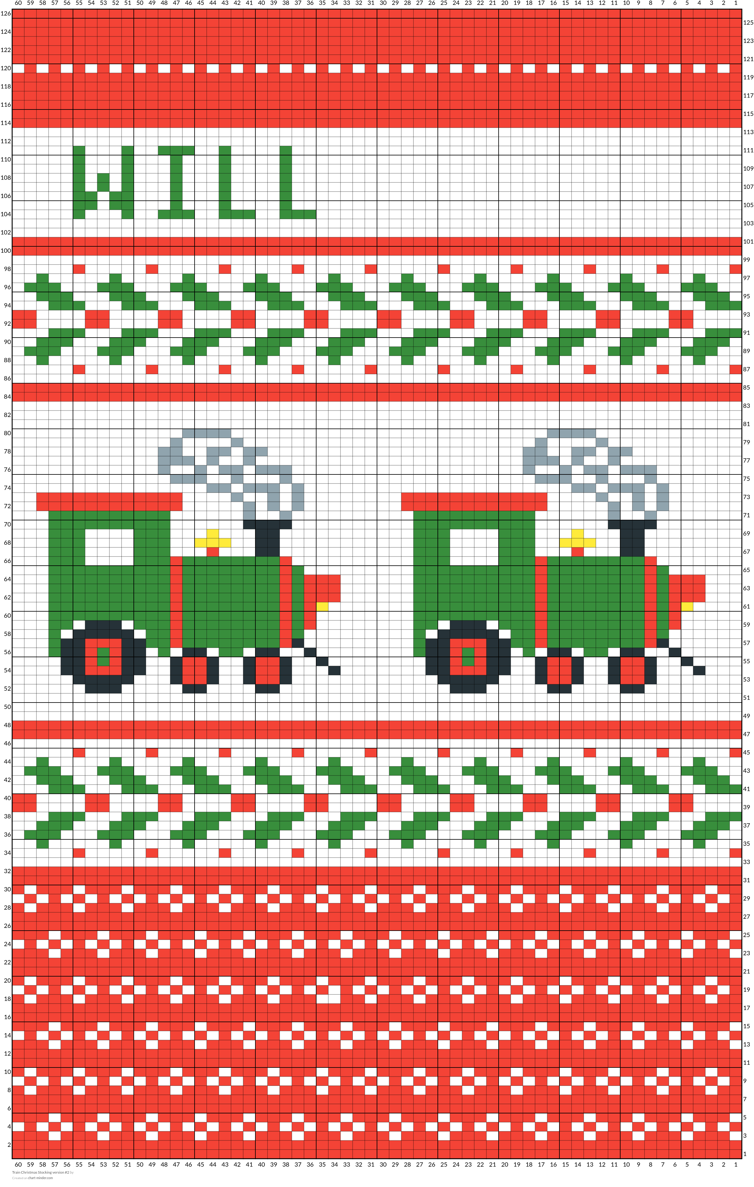 Train Christmas Stocking version #2