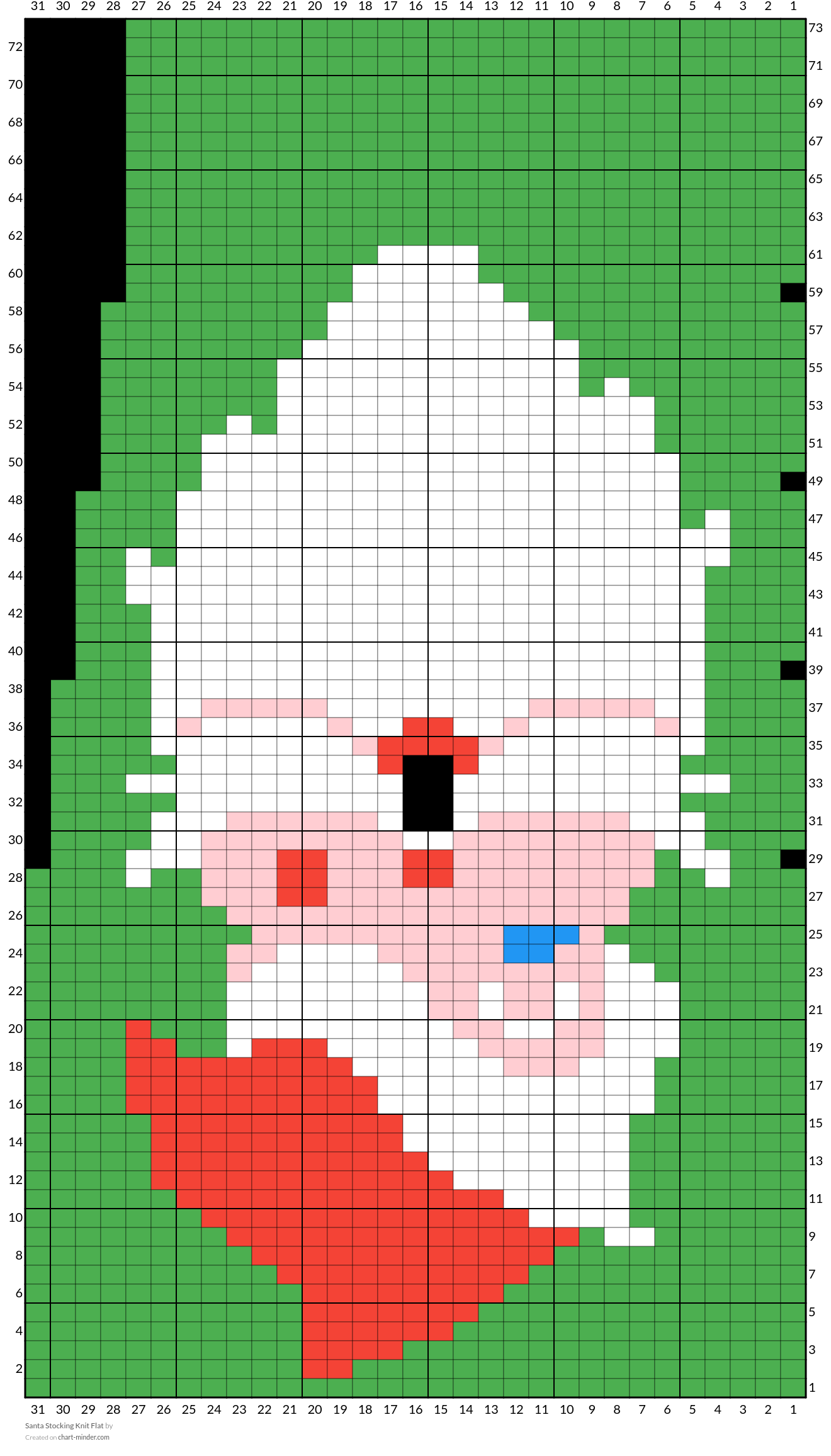 Santa Stocking Knit Flat