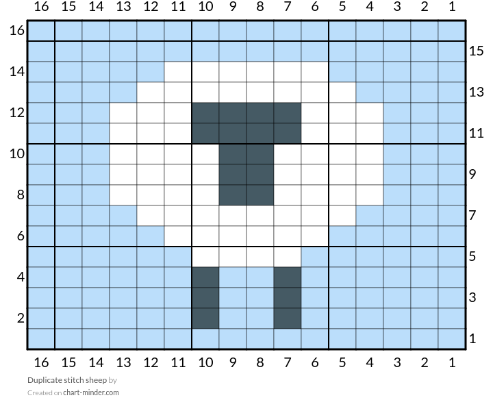 Duplicate stitch sheep