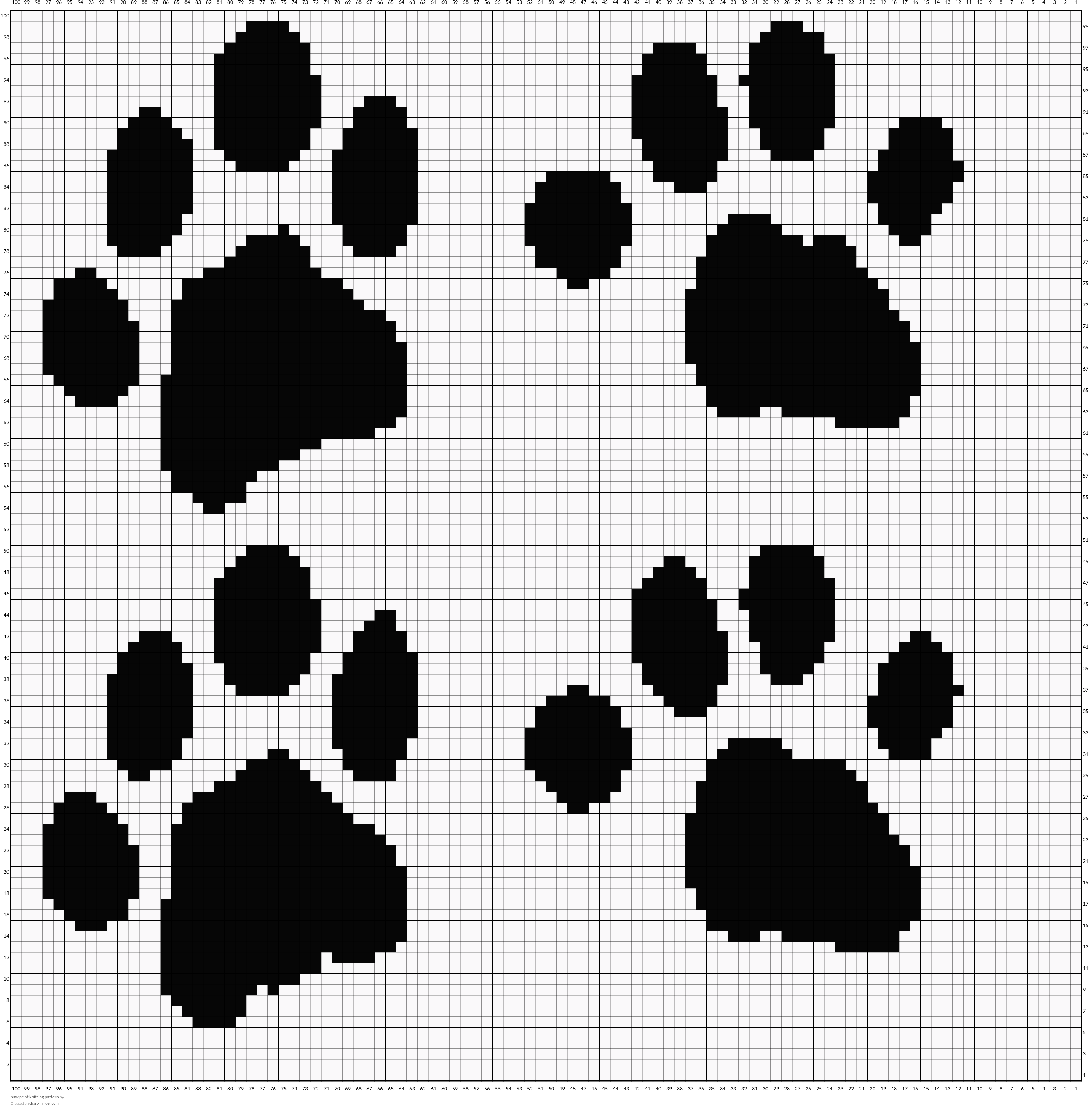 paw print knitting pattern