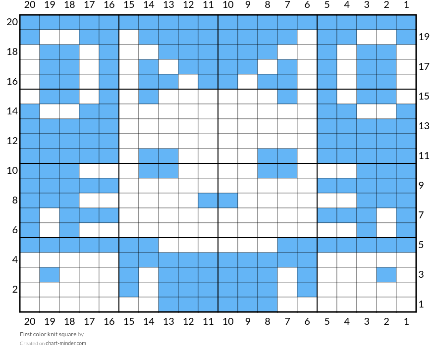 First color knit square 