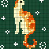 Calico Cat on Red