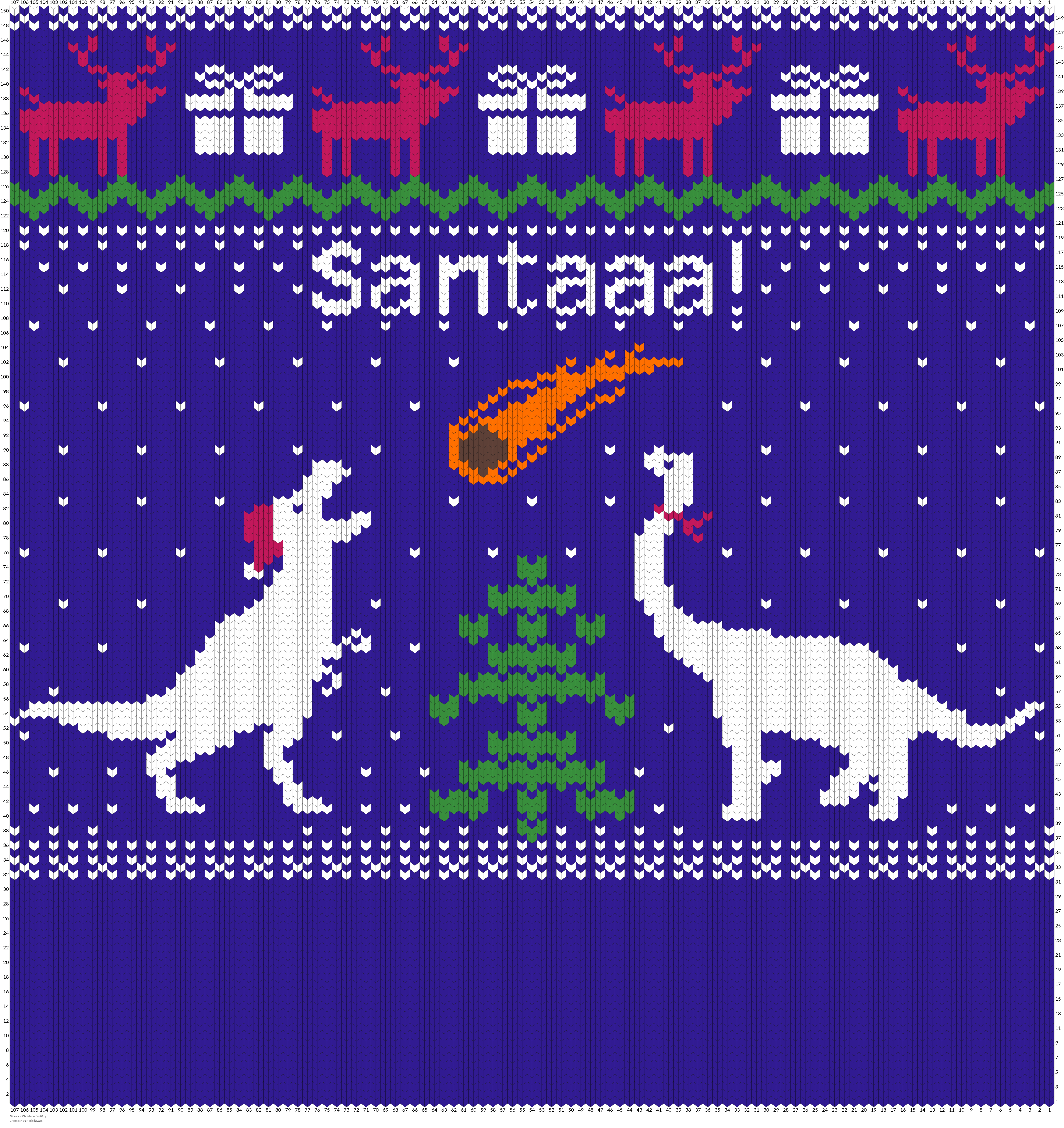 Dinosaur Christmas Motif