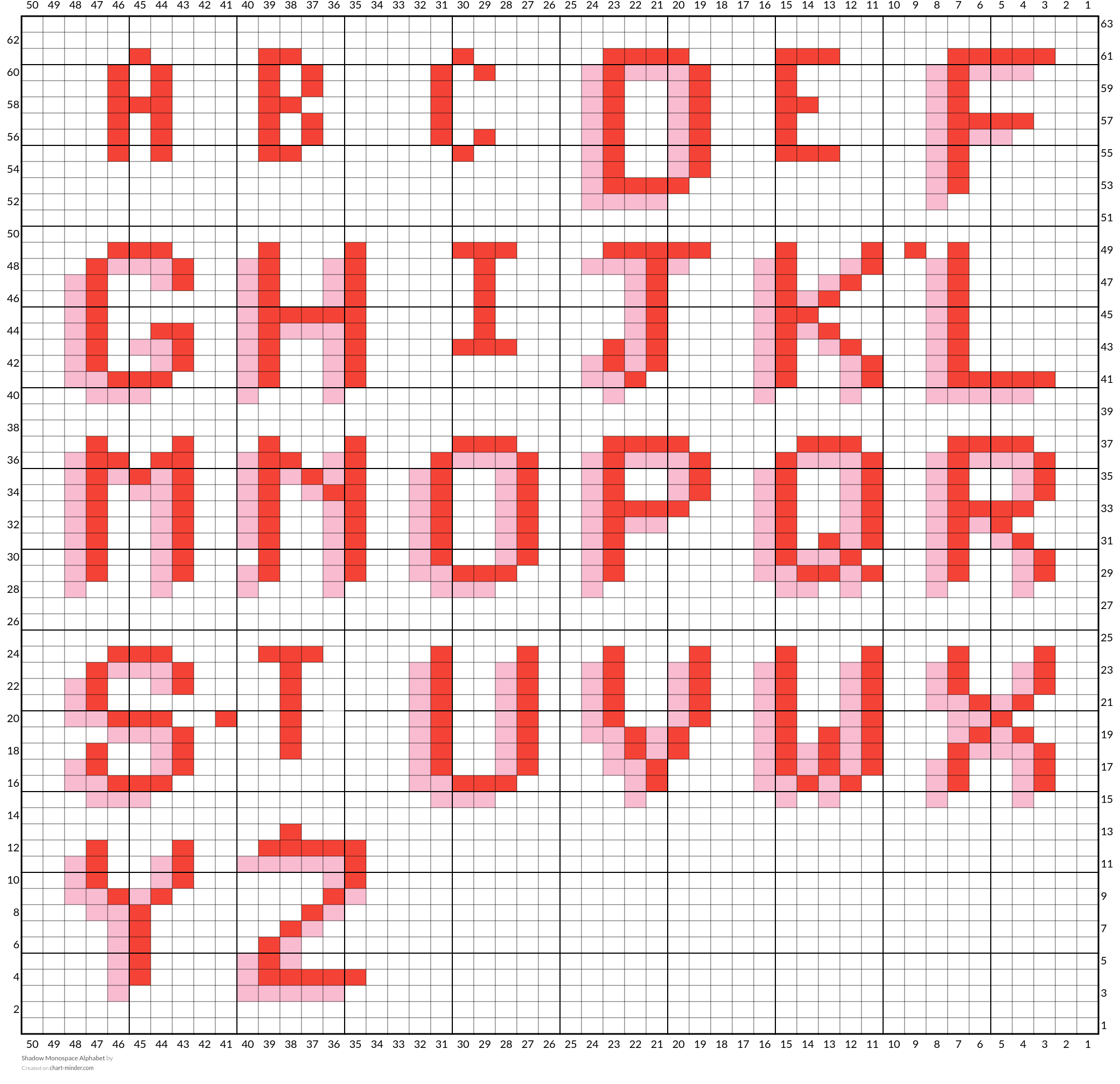 Shadow Monospace Alphabet