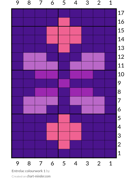 Entrelac colourwork 1