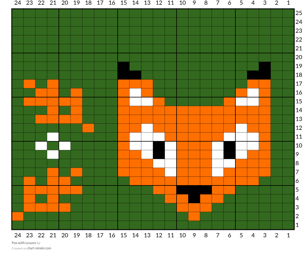 Fox with Leaves