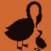 silhouette-duck-animal-as-mother-daughter-shiny-orange-background-silhouette-duck-animal-as-mother-daughter-139722347.webp