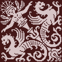 fairy and griffens diamond AntiquePatternArchive