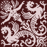 fairy and griffens diamond AntiquePatternArchive