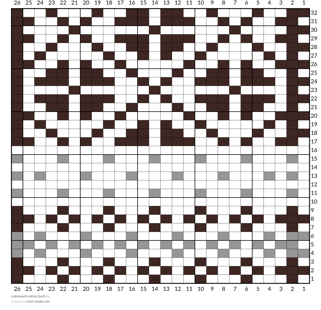 colorwork mitten back