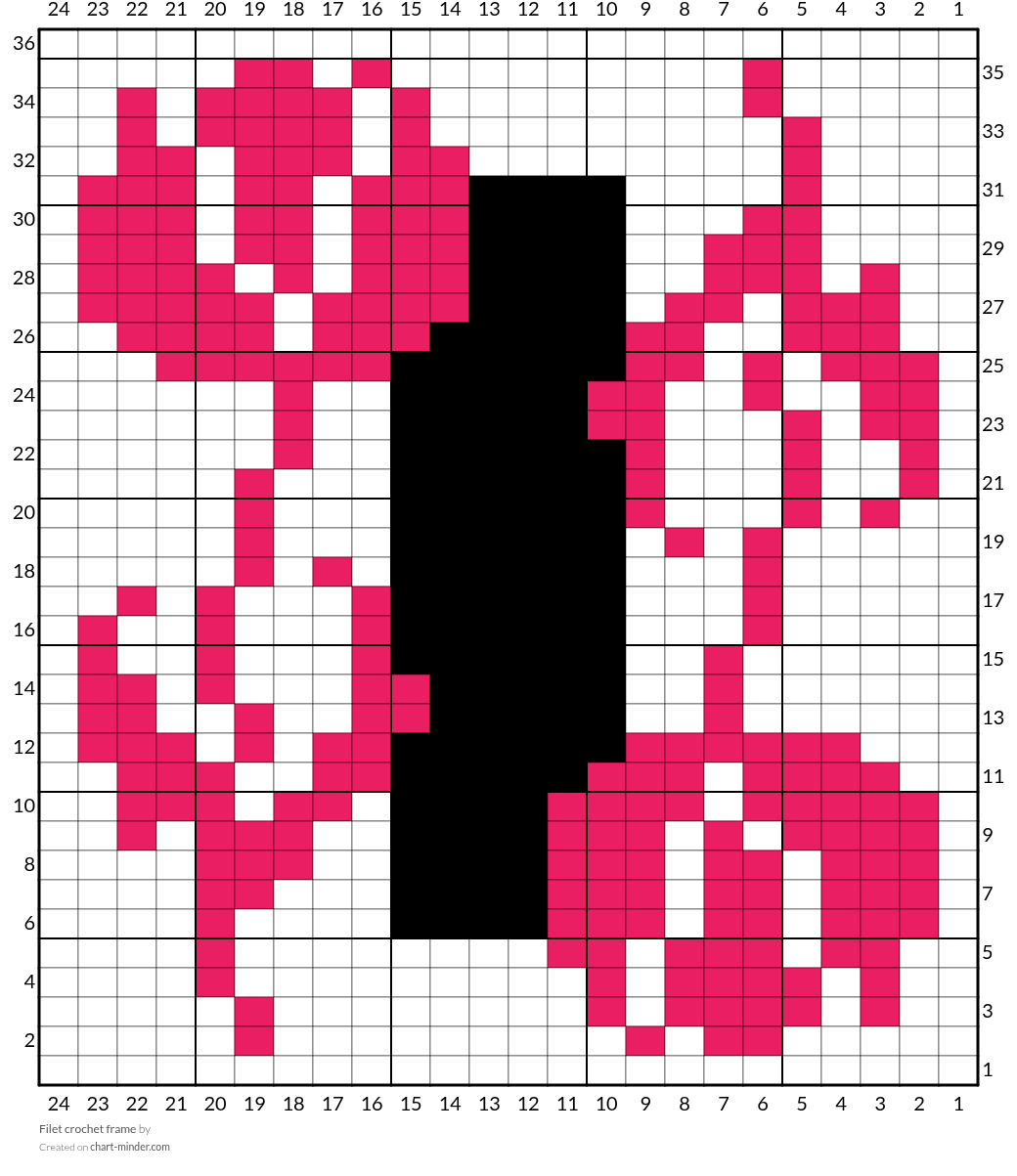 Filet crochet frame