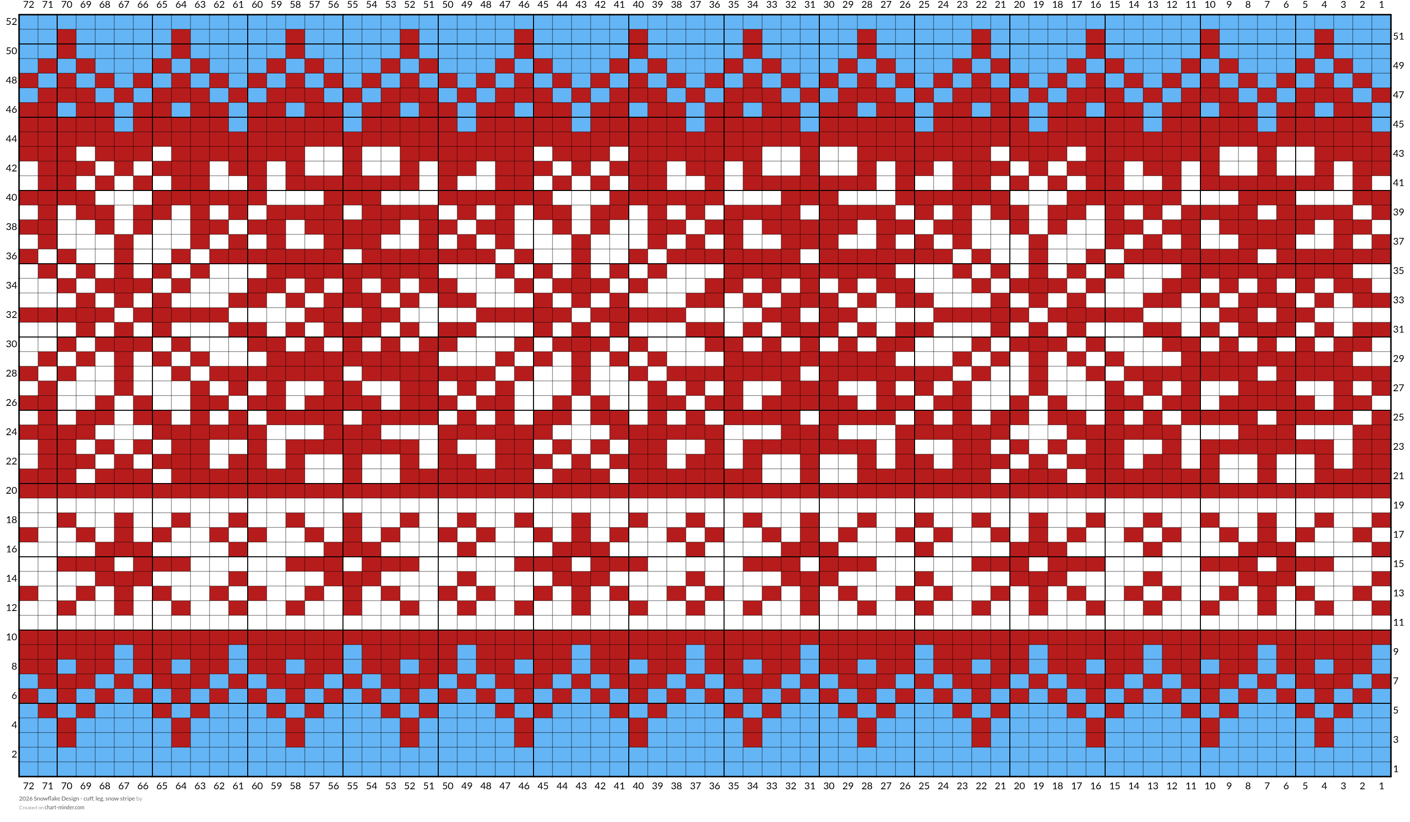 2026 Snowflake Design  - cuff, leg, snow stripe