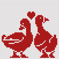to the left smaller heart copy of Geese in love