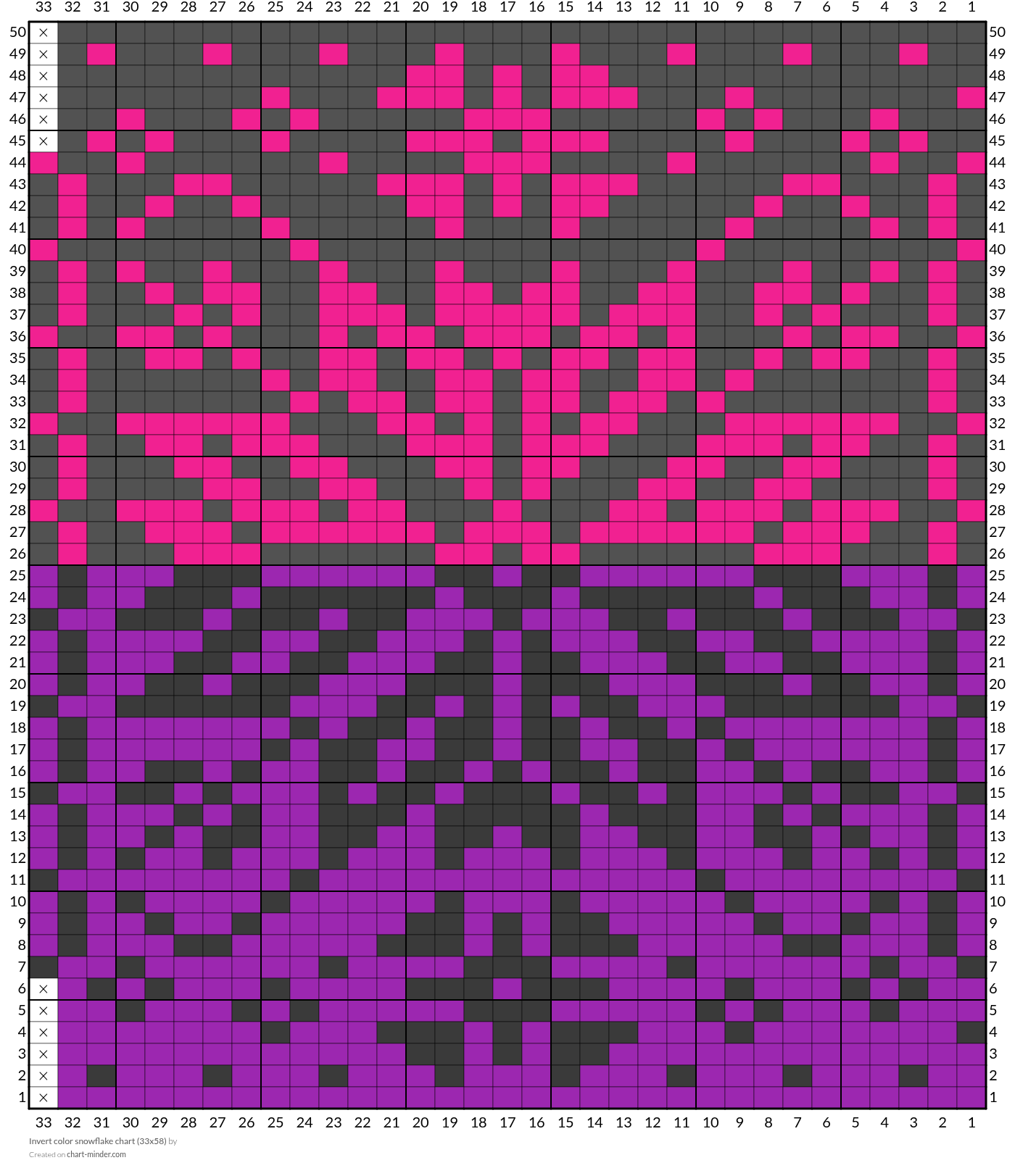 Invert color snowflake chart  (33x58) 