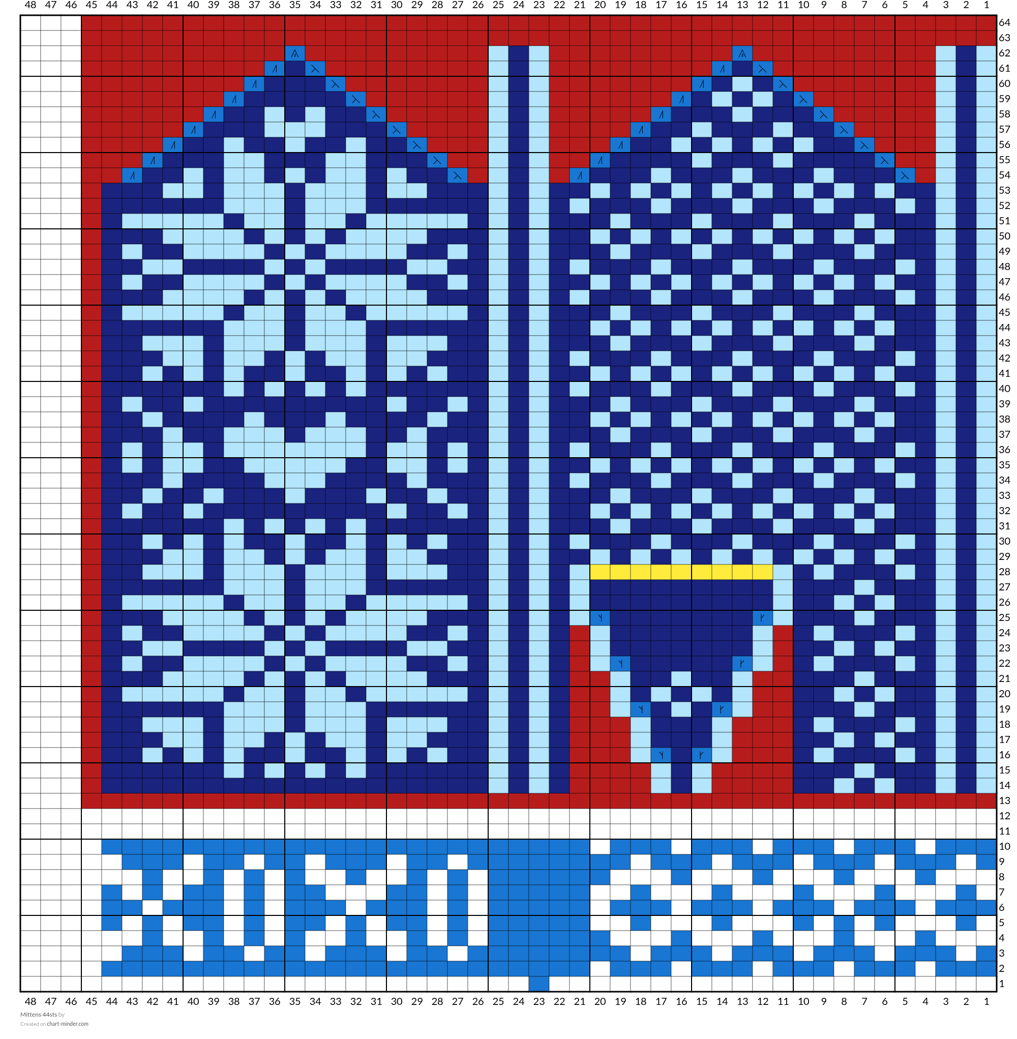 Mittens 44sts