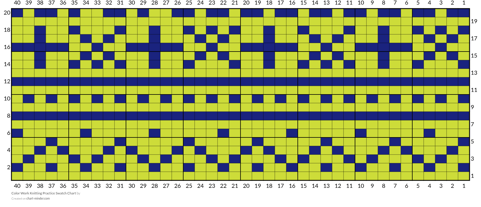 Color Work Knitting Practice Swatch Chart