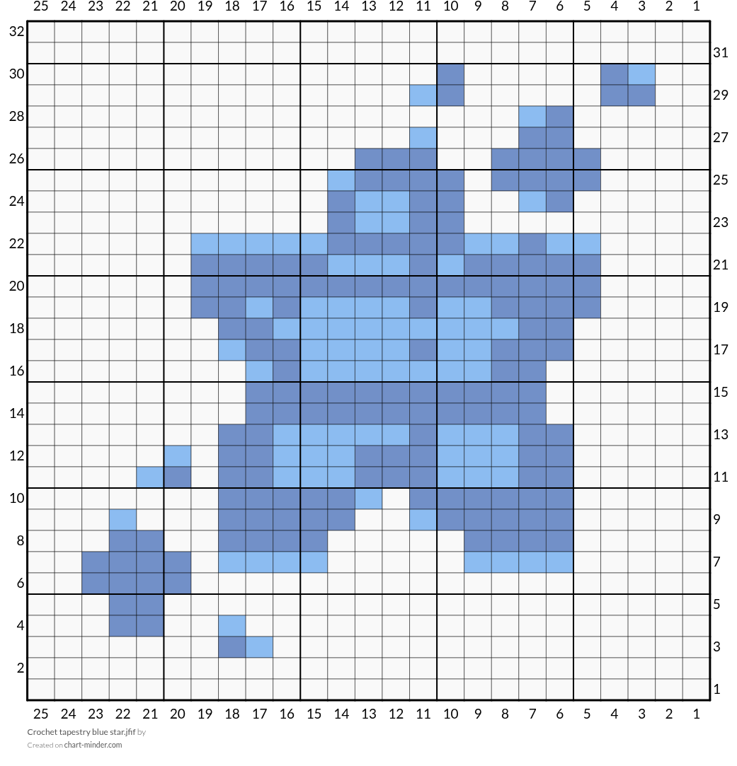 Crochet tapestry blue star.jfif