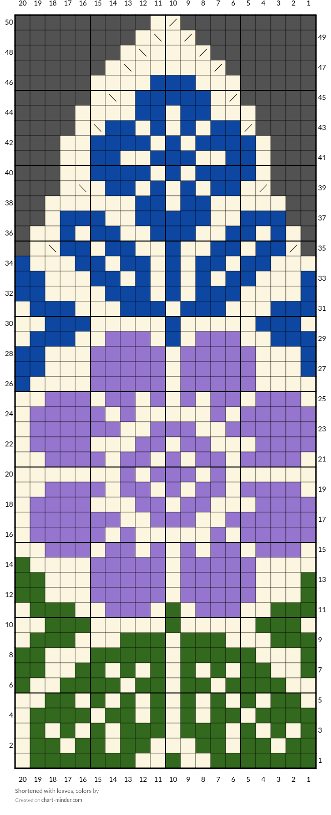 Shortened with leaves, colors