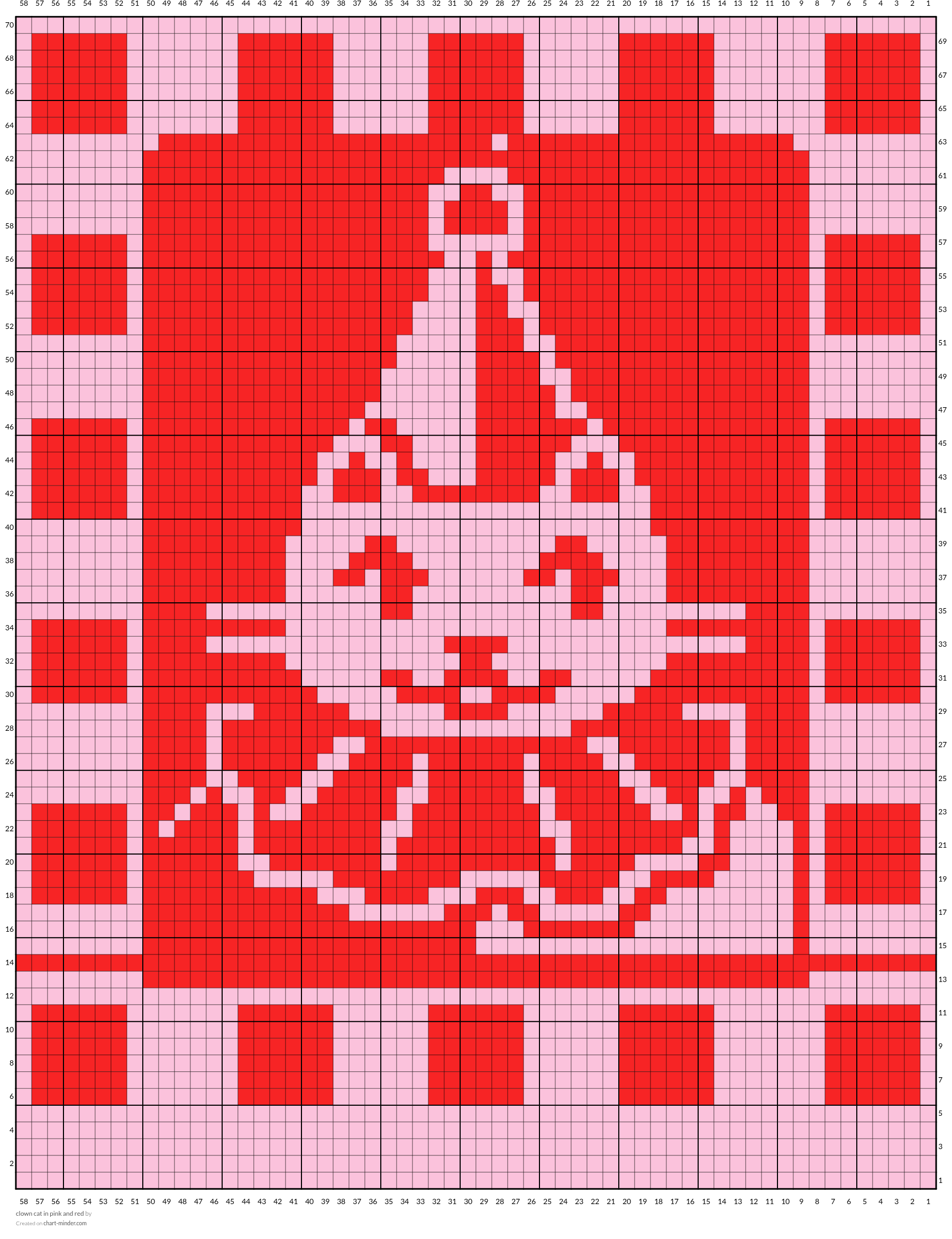 clown cat in pink and red