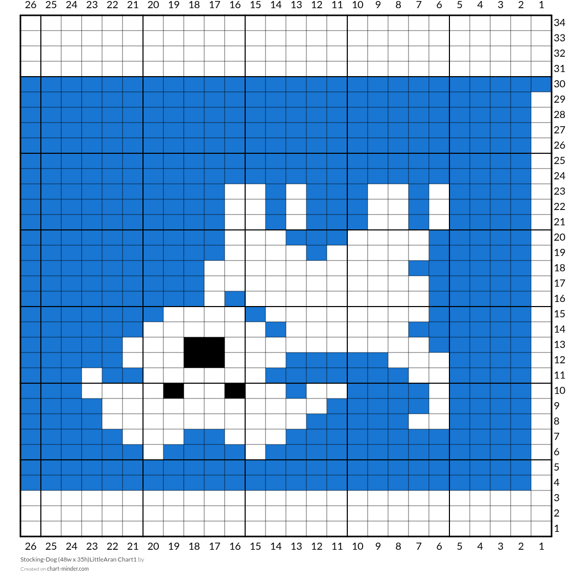 Stocking-Dog (48w x 35h)LittleAran Chart1