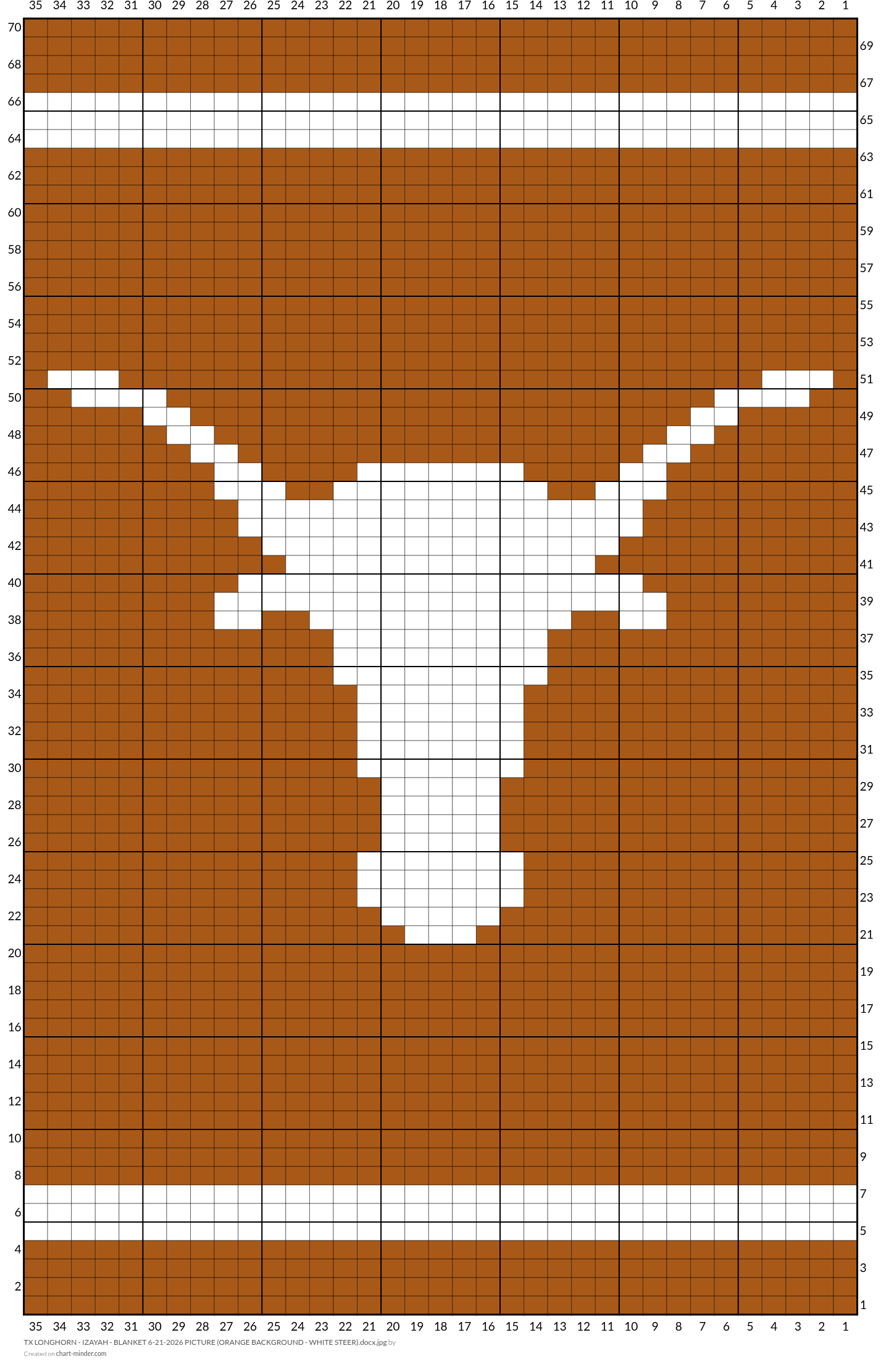 TX LONGHORN - IZAYAH - BLANKET 6-21-2026 PICTURE (ORANGE BACKGROUND - WHITE STEER).docx.jpg