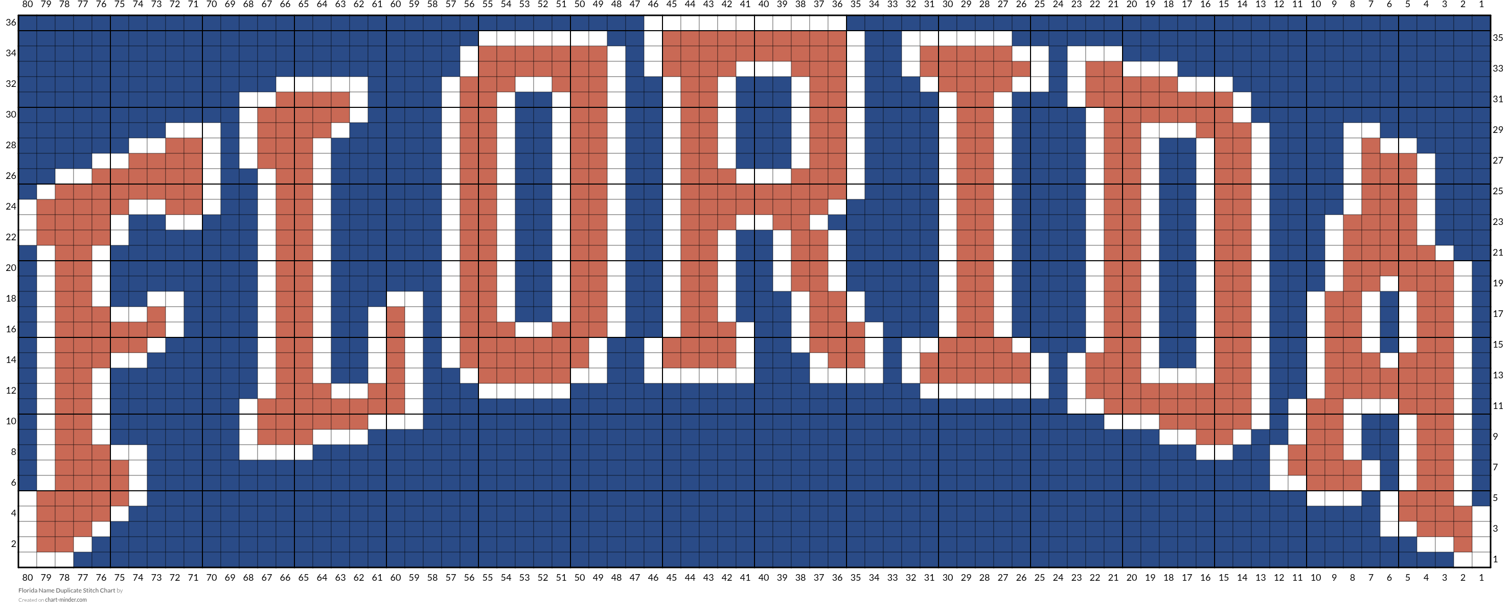 Florida Name Duplicate Stitch Chart