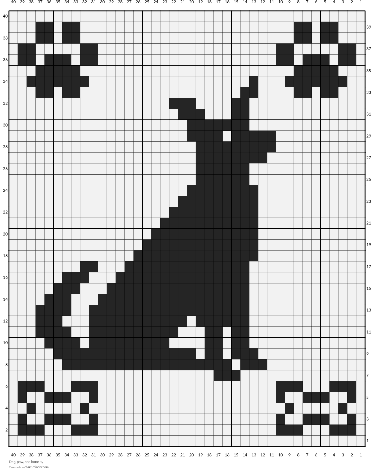 Dog, paw, and bone