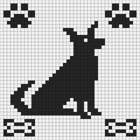 Dog, paw, and bone