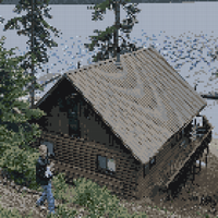 Baby at the cabin