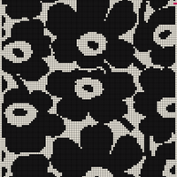 Copy of Marimekko black and white Mini Unikko cotton fabric, sold by half yard,  56" wide.jpg