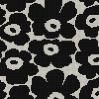 Copy of Marimekko black and white Mini Unikko cotton fabric, sold by half yard,  56" wide.jpg