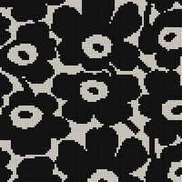 Copy of Marimekko black and white Mini Unikko cotton fabric, sold by half yard,  56" wide.jpg