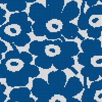 Copy of Marimekko black and white Mini Unikko cotton fabric, sold by half yard,  56" wide.jpg