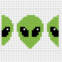 Alien Mug Rug 35x25