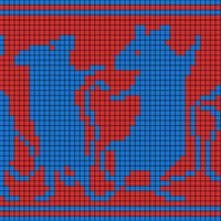 Blue and red