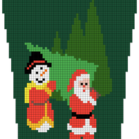 Santa and Snowman with Tree 4