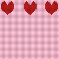 Hearts pixel grid tapestry crochet