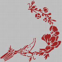 Robin with Flowers