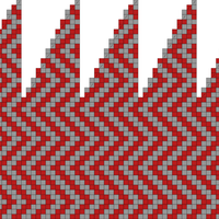 grey and red zigzag